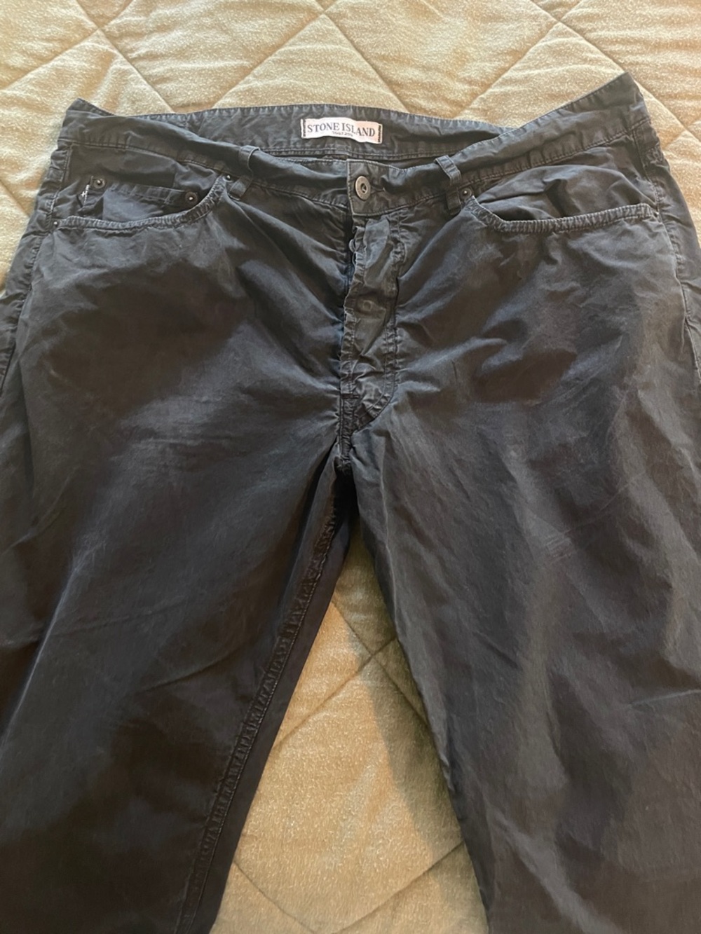Men’s Stone Island Dark Navy Cotton Trousers